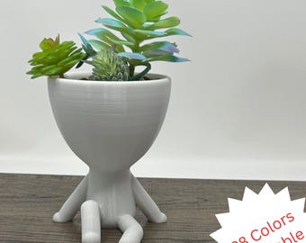 Jumbo People Planter Pot • Zen Garden Succulent Planter with Drainage • 3D Printed Eco-Friendly Home & Garden Decor Gift for Plant Lovers