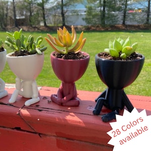 People Planter Pot • Zen Garden Succulent Planter with Drainage • 3D Printed Eco-Friendly Home & Garden Decor Gift for Plant Lovers