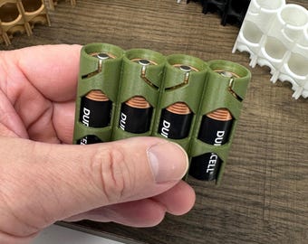 Portapilas AA/AAA/Organizador de pilas/Estuche de almacenamiento de 4 o 6 celdas para senderismo, caja de herramientas, bricolaje, preppers, hogar o viajes