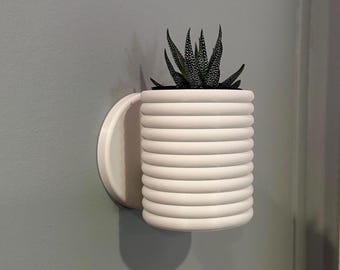 Wall Mounted Planter with Hidden Drip Tray | Wall Poppy Flower Pot | Renter-Friendly Planter | 2” & 4” Indoor Plant Pot | Eco-Friendly Decor