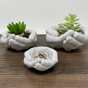 Hands Planter Hand Bowl Storage Tray Organizer Hands Plant Pot Jewelry Holder image 3