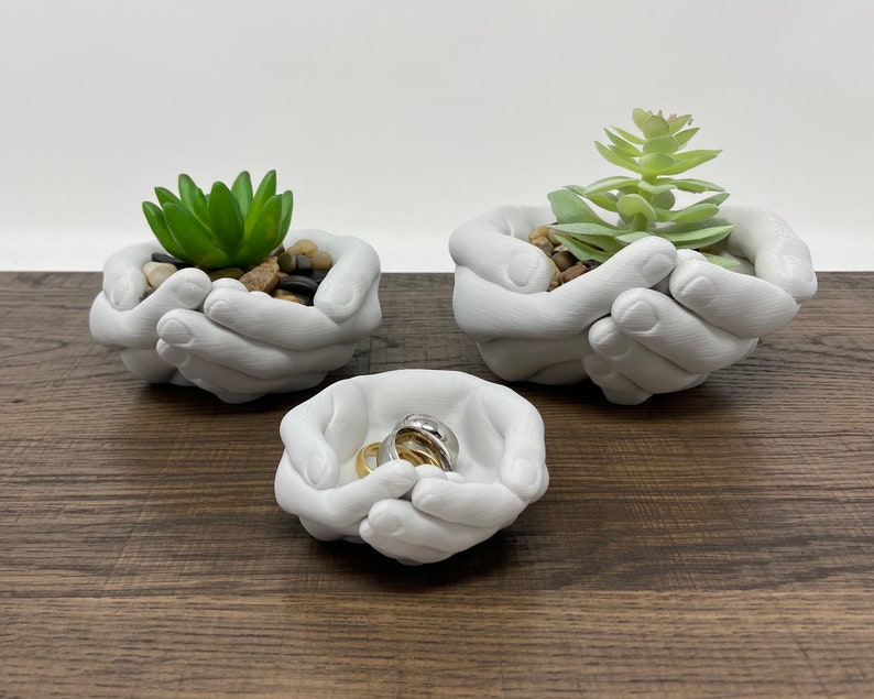 Hands Planter Hand Bowl Storage Tray Organizer Hands Plant Pot Jewelry Holder image 3