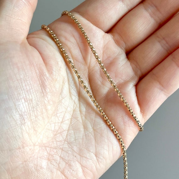 Vintage 14k Popcorn Chain, Vintage Gold Popcorn Chain Necklace, 18