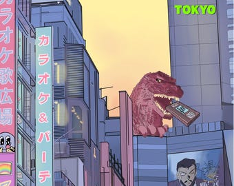 Tokyo VHS Pop Illustration Print | Nostalgic Cityscape Artwork (Digital Download)