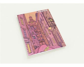 Stockholm Greeting Cards (Pack of 10) | Nostalgic VHS Pop Illustration | Hand-Drawn City Art
