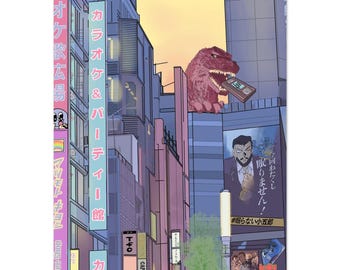 Tokyo Travel Poster | Nostalgic VHS Pop Illustration, Hand-Drawn Artwork (Physical Print)