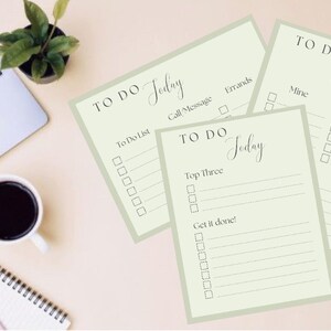 To do list bundle- pack of 3 - digital download - sage green