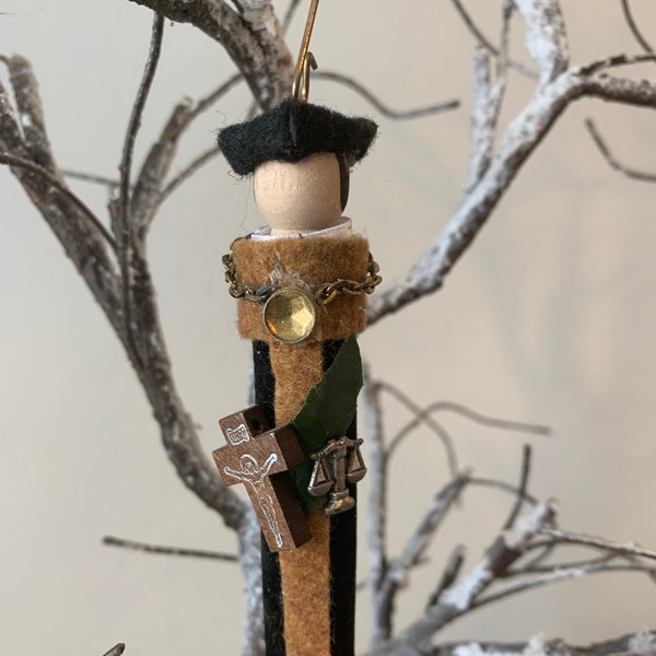 St. Thomas More Wooden Doll Ornament