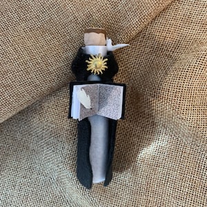 St. Thomas Aquinas Wooden Doll Ornament