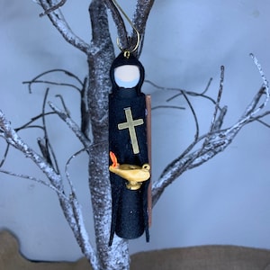 St. Charbel Wooden Doll Ornament