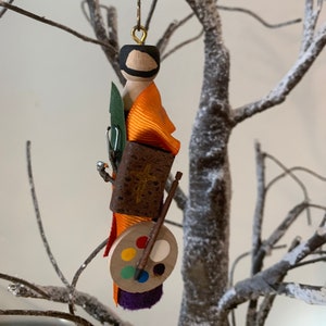 St. Luke the Evangelist Wooden Doll Ornament