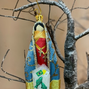 Our Lady of Aparecida Wooden Doll Ornament
