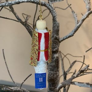 Pope St. John XXIII Wooden Doll Ornament
