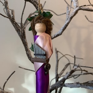 St. Cecilia Wooden Doll Ornament