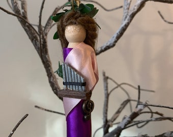 St. Cecilia Wooden Doll Ornament