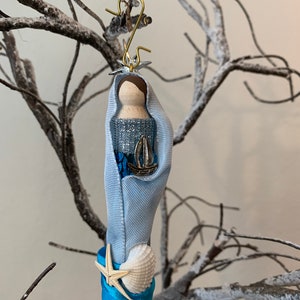 Our Lady Star of the Sea (Stella Maris) Wooden Doll Ornament