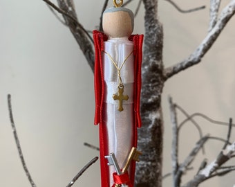 Paus St. Pius X Houten Poppen ornament