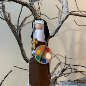 St. Catherine of Bologna Wooden Doll Ornament