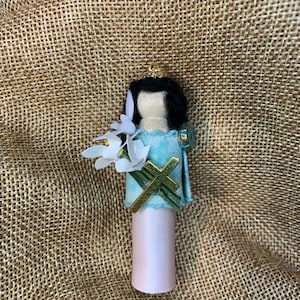 St Eulalia of Merida Wooden Doll Ornament