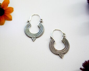 Double wide Spiked Hoops Made From Solid Sterlin Silver