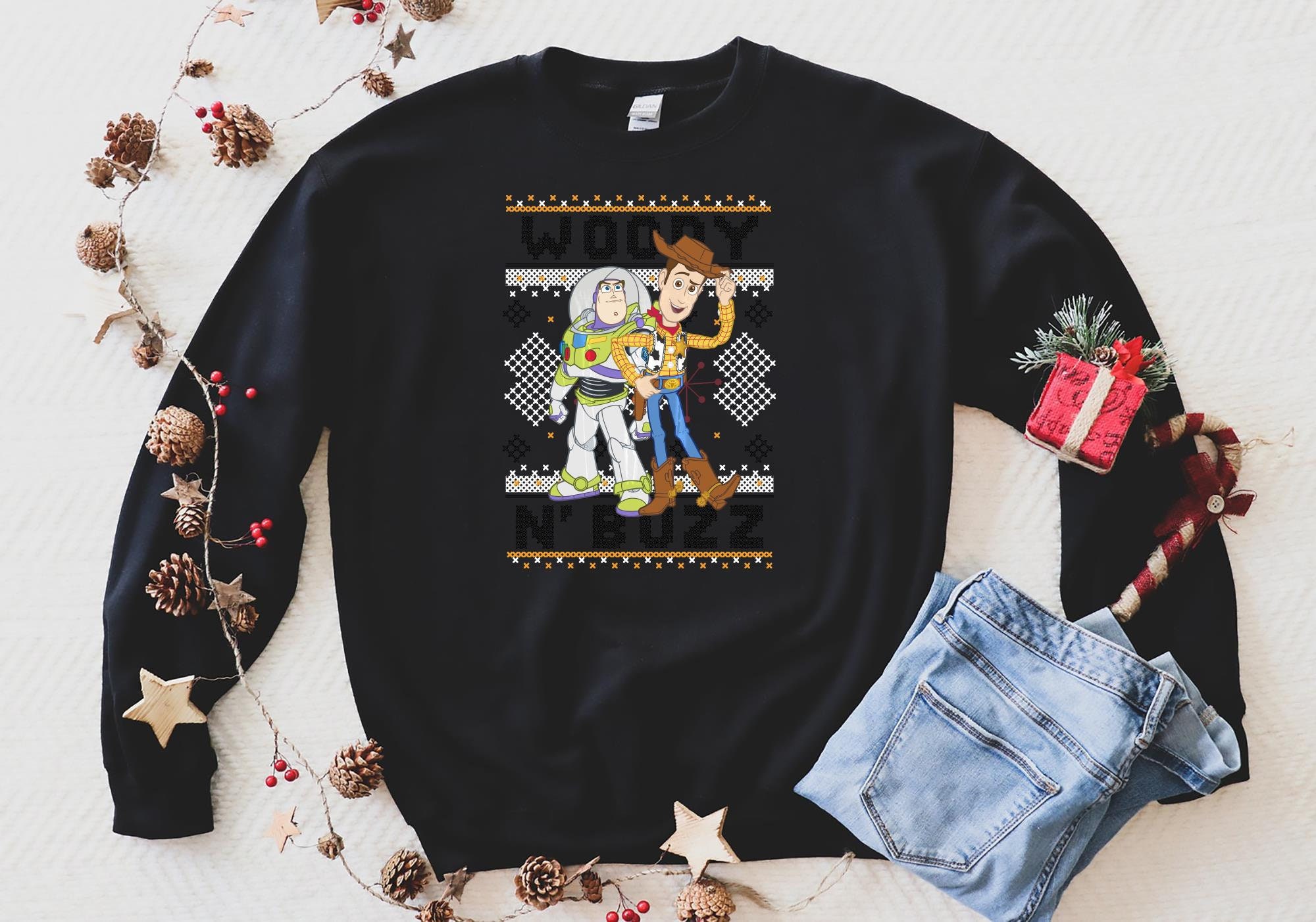 Disney Pixar Toy Story Woody Buzz Ugly Christmas Hoodie Ugly | Etsy