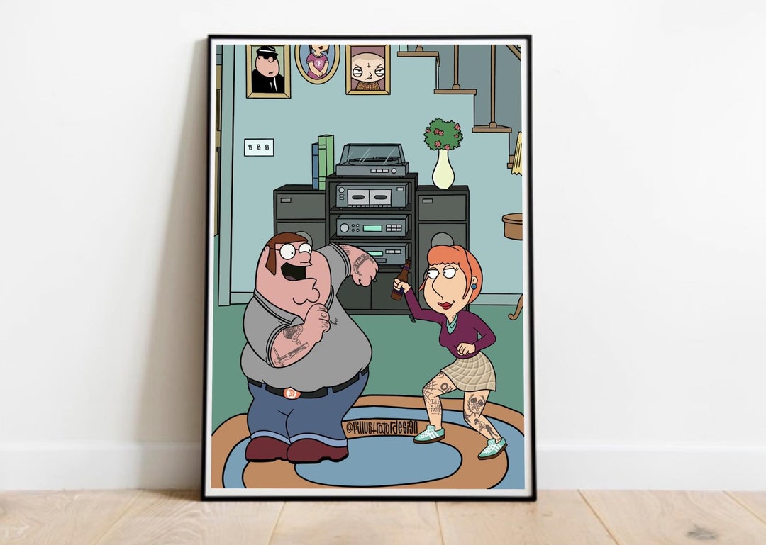 Family Guy / Skin Mod Hand Drawn Poster Print Etsy