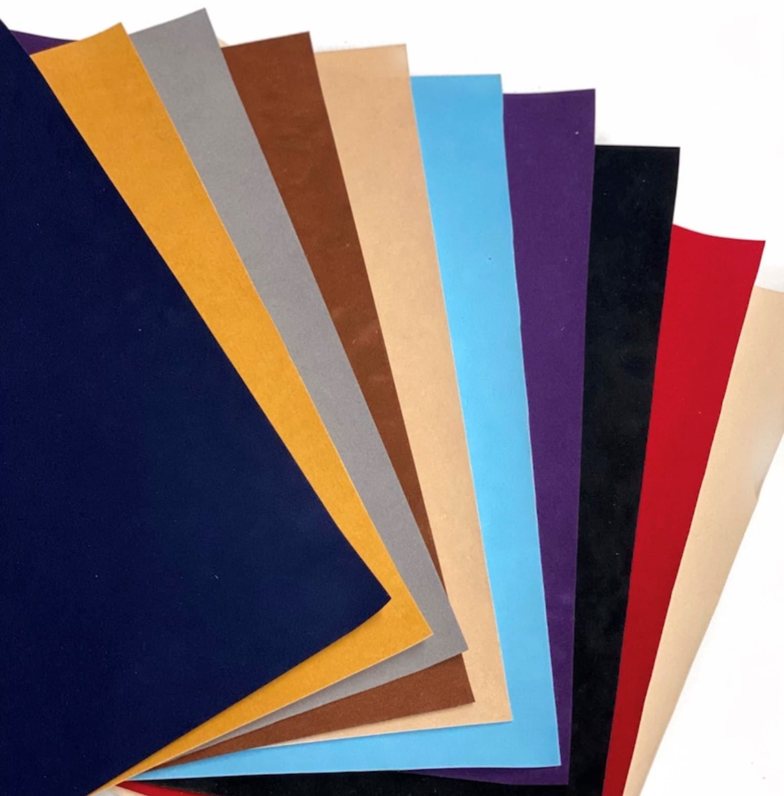 40 Soft Velvet Flock Paper Sheets in Assorted Colors Etsy