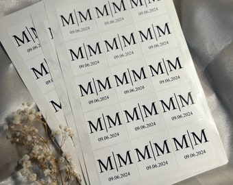 Personalized Initial Chocolate Stickers for Wedding Favors, 3.5x3.5cm