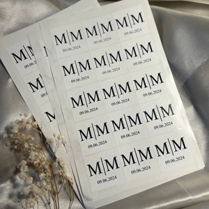 Adesivi iniziali al cioccolato personalizzati, bomboniere personalizzate, adesivo per cerimonia di fidanzamento, 3,5x3,5 cm