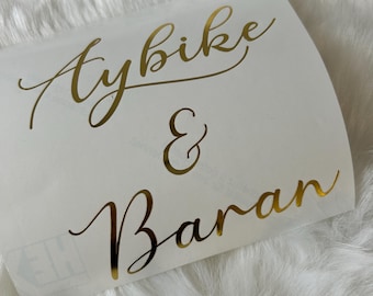 Custom Vinyl Name Sticker: Engagement Decor, Chocolate Box Decal