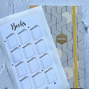 Aanpasbare boekomslagstickers voor Bullet Journal, Reading Journal Sticker, Book Review