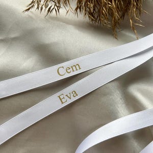 Personalized Satin Ribbon for Engagement, Söz Kurdelesi White