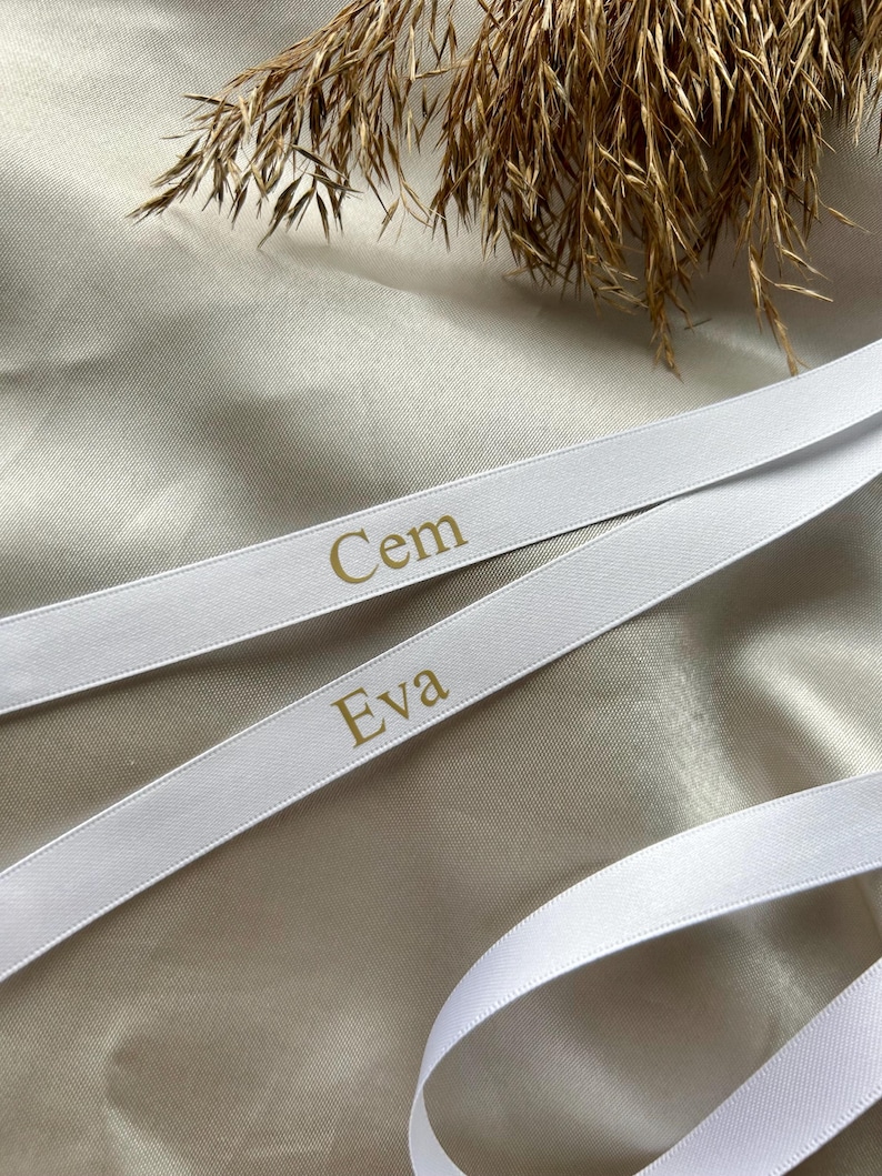 Personalized Satin Ribbon for Engagement, Söz Kurdelesi White