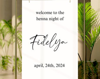 Custom Henna Night Mirror Decal Welcome Board Sticker