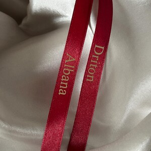 Personalized Satin Ribbon for Engagement, Söz Kurdelesi Dark Red