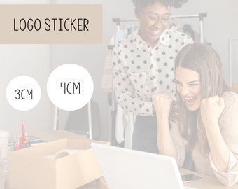 Glossy Logo Stickers: Small Business Packaging Labels (3cm, 4cm)