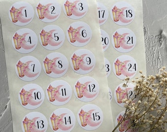 Ramadan Advent Calendar Stickers: 30 Numbered Stickers for Gifts