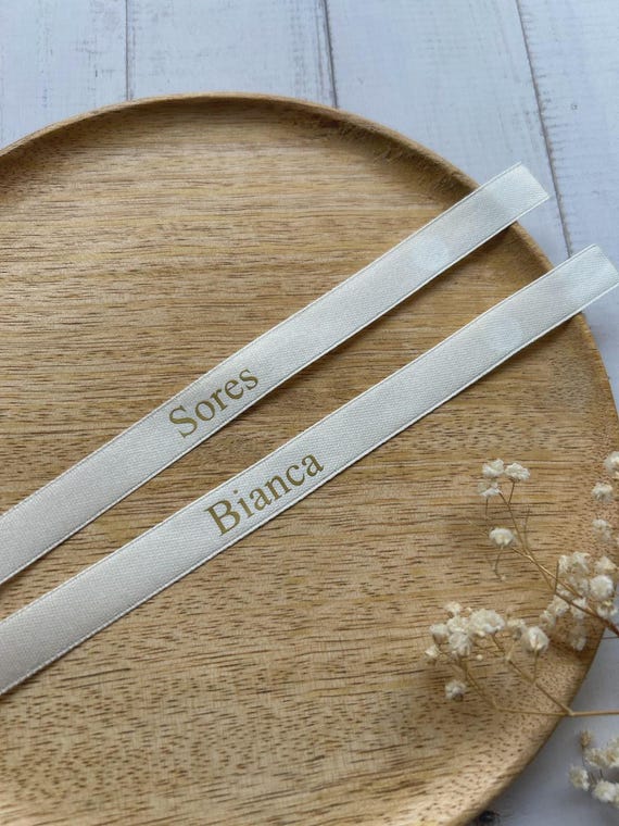 Personalized Satin Ribbon for Engagement | Custom Names Ring Band