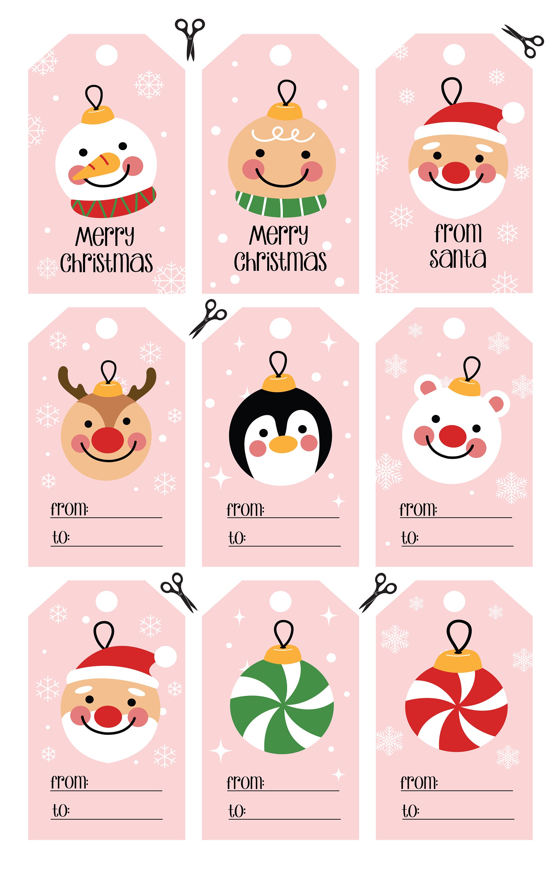 Free Printable Christmas Tags - Pink Polka Dot Creations