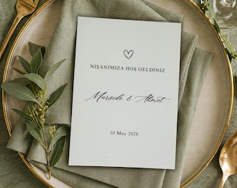 Minimal Custom Table Cards For Engagement Party A6 Size