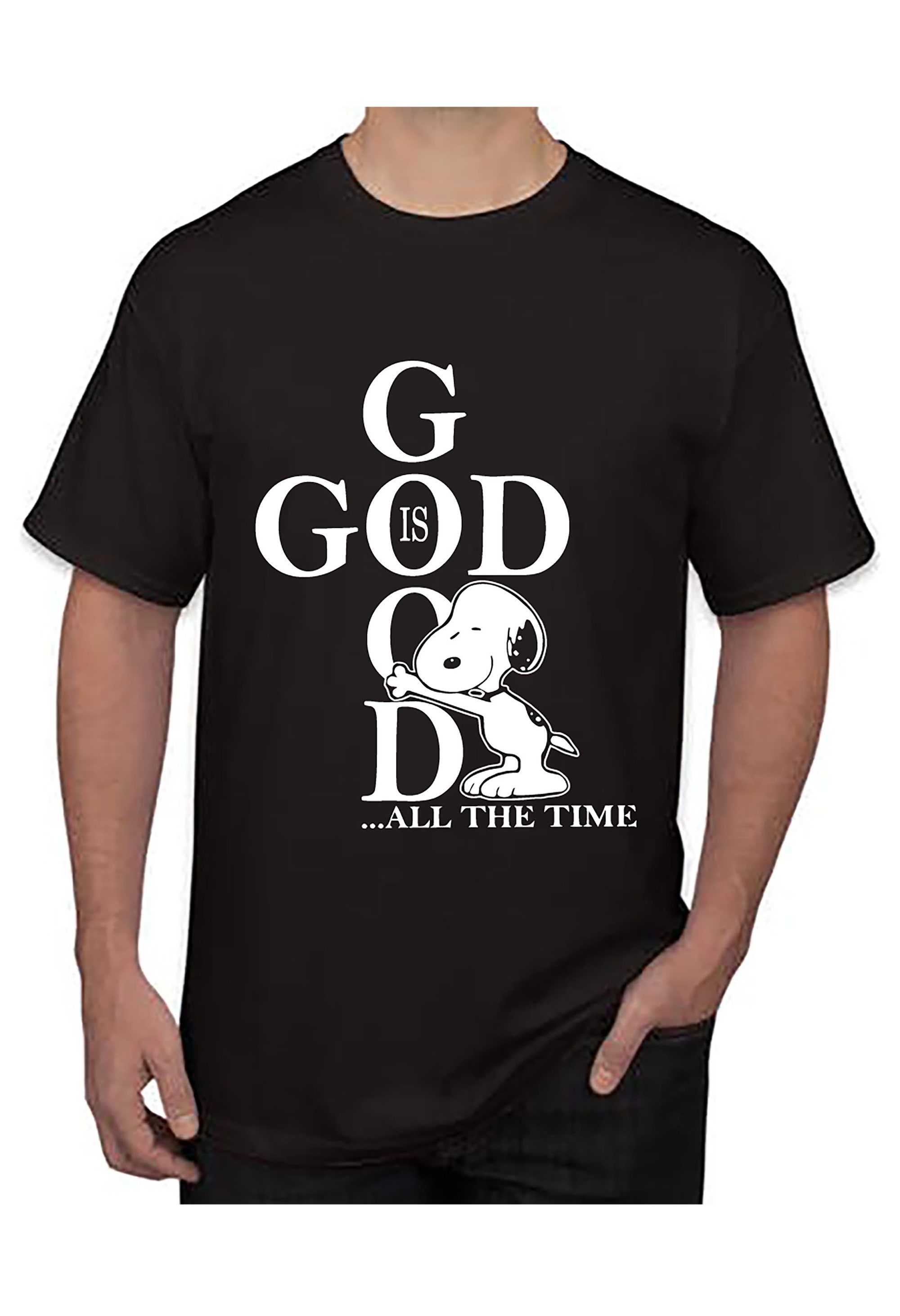 Discover God is Good Snoopy Print T-shirt