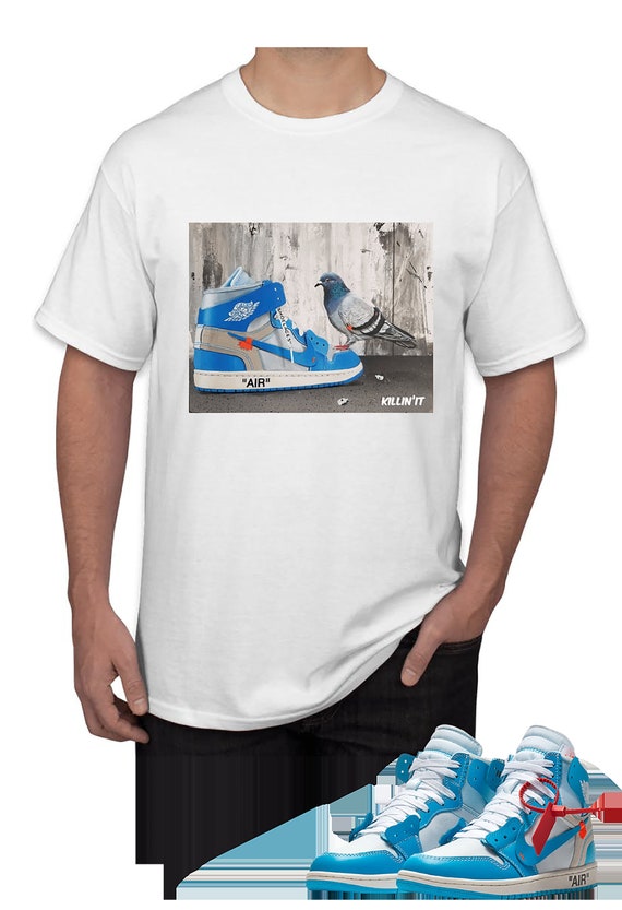 Off White UNC Pigeon Print Sneaker 