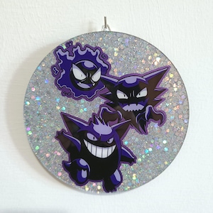 Quadro in acrilico di Gengar, quadro Pokemon, glass painting, quadro anime, regalo Pokemon, Pikachu, Charizard, Bulbasaur, Squirtle