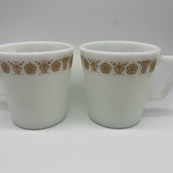 Pyrex Gold Butterfly Mugs - Set of 2