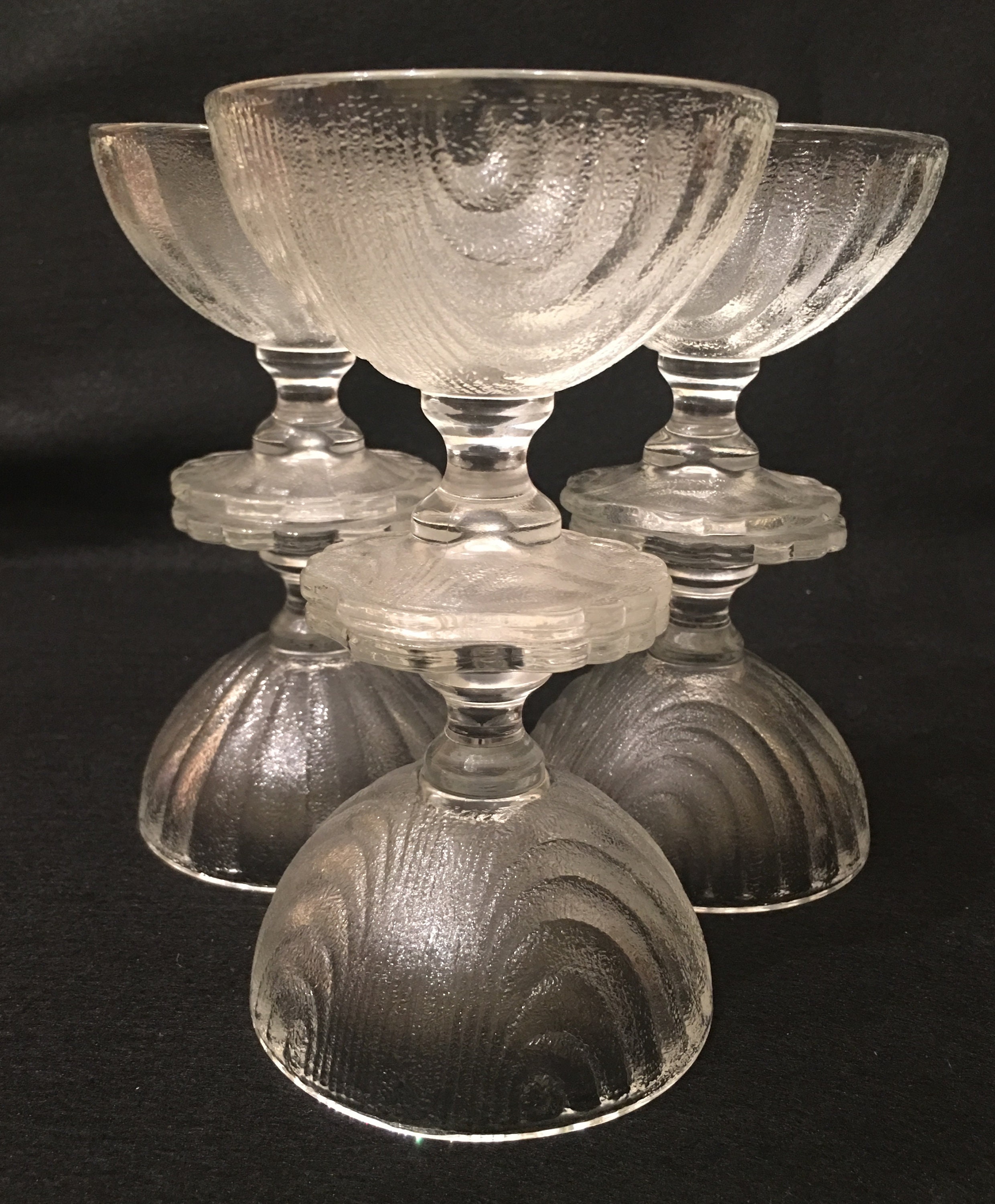 Rare and Unique Vintage Anchor Hocking Set of 6 Shell Based Etsy