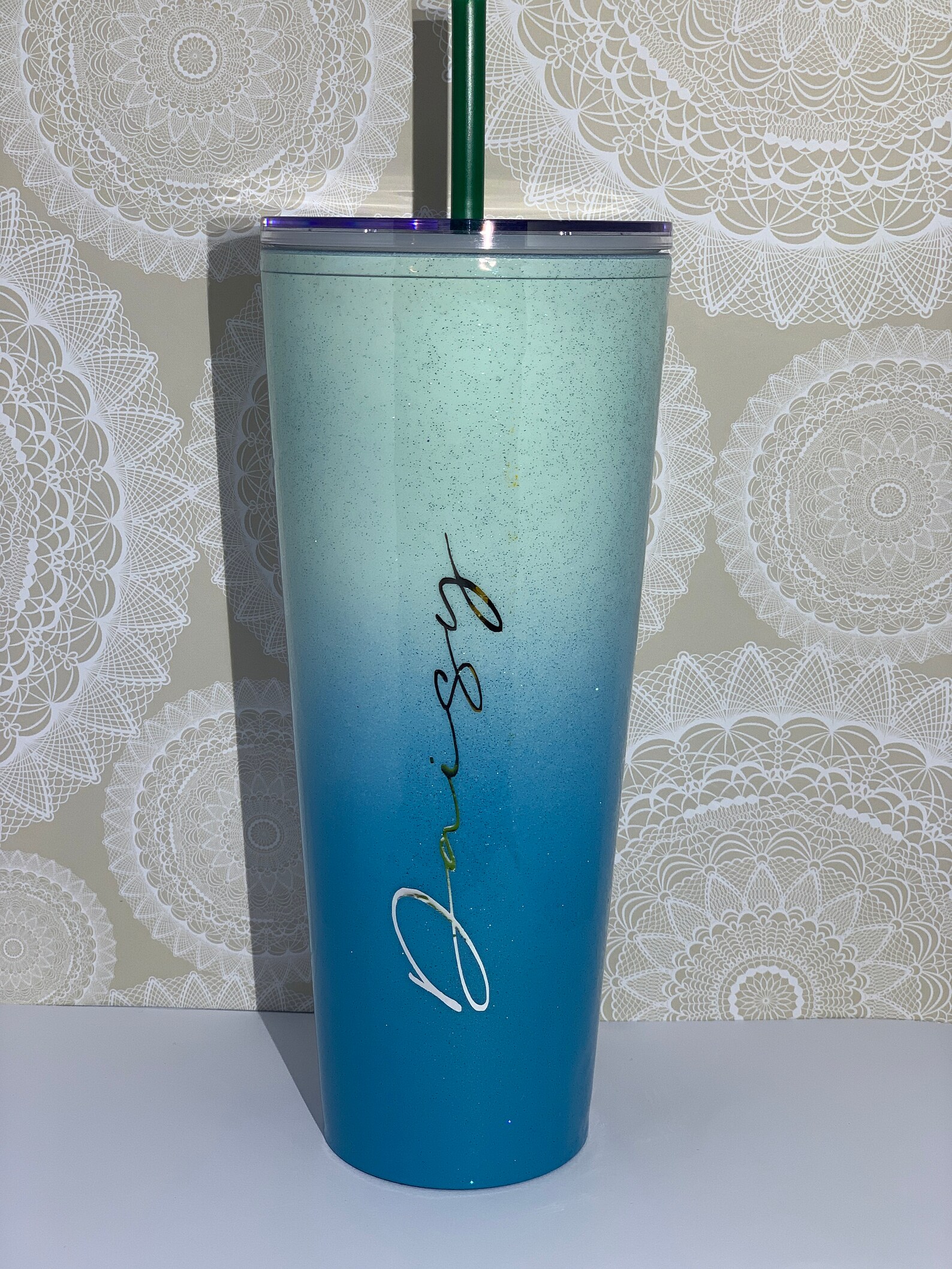 Custom Starbucks Double Wall Glitter Ombre Cup Cold Cup Etsy