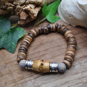 Bracelet in Celtic design, wooden bead bracelet, Viking jewelry, unique piece of jewelry