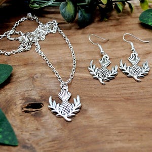 Scottish thistle, as a necklace, earrings or jewelry set