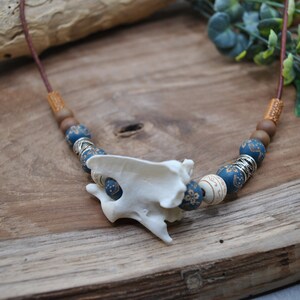 Viking necklace with raccoon vertebrae, medieval jewelry, unique with personalized certificate