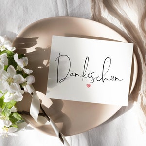 Karte Dankeschön mit Herz DIN A6 300g Karton, Grußkarte, Geschenkkarte, Postkarte